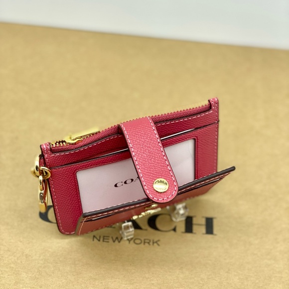 Coach Rose Card Holder with Key Ring Pink - Picture 10 of 12